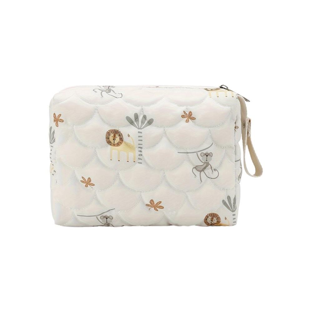 Durable Reusable Baby Diaper Bag Rainbow Printed Zipper Wet/Dry Storage Handbag Travel Mommy Pouch for Stroller