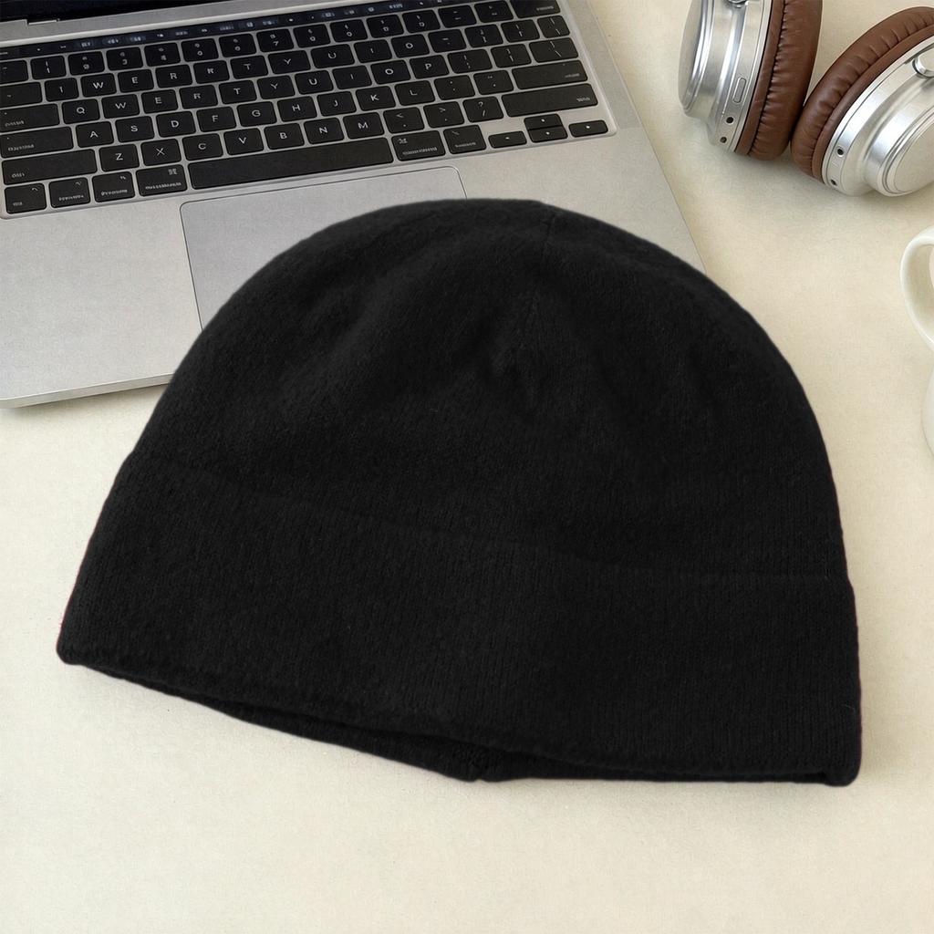 Big head circumference friendly simple solid color knitted bucket hat short brim modified face shape small autumn and winter warm wool hat