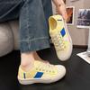 Casual canvas shoes women's 2025 summer new breathable lace-up color matching nylon versatile low-top sports board shoes women's tide
