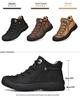 2024 Herbst/Winter Herren Mid-Cut Echtleder Wanderschuhe, Geschlossene Zehe, Trittfest, Große Größe 46