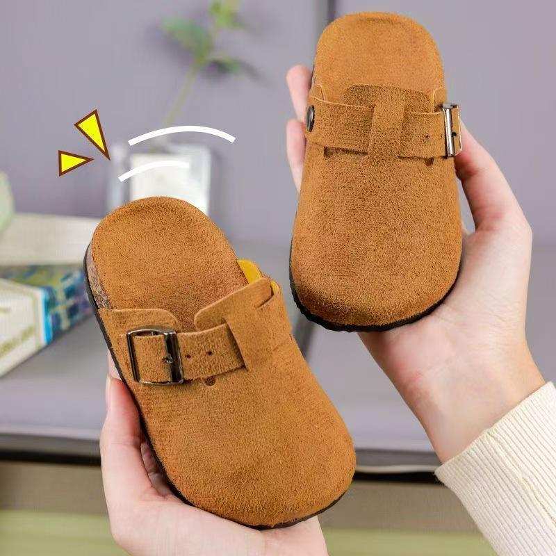 Korean Style Kids' Birkenstock Slippers: Fashionable Closed-Toe with Thick Sole for Boys and Girls
