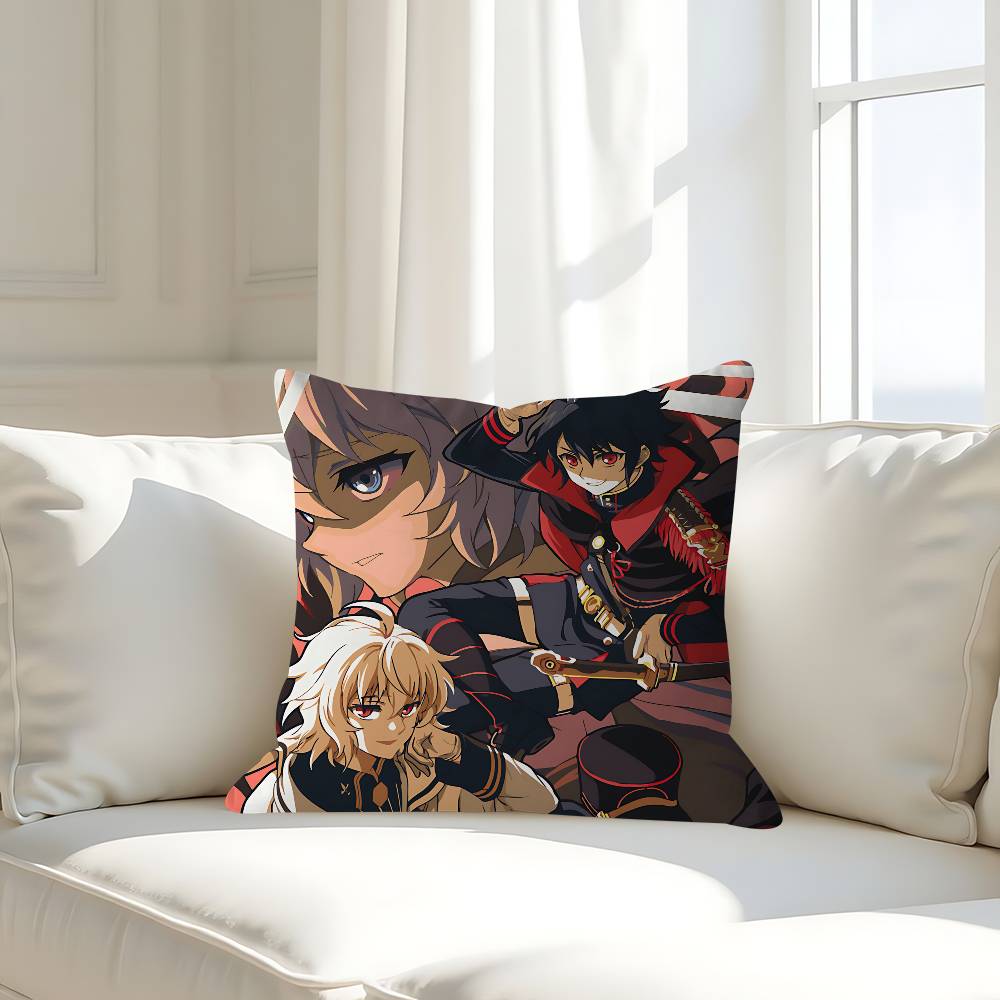 

Anime Seraph-of-The-End Pillow Case Removable Washable Cushion Cover – All-Season Soft Linen 16x16Inch