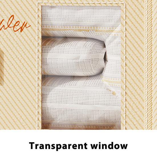 Bed Sheet Organizer Storage Box Large Capacity Dust Proof Foldable Duvet Cover Clothes Blankets Bedding Sheet Container with Handle Clear Window