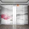 2Pc Home Decoration Curtains With Landscape Background And Pole Pocket Curtains, Kitchen, Coffee Shop, Living Room, Balcony
