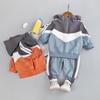 Kids' Two-Piece Hooded Jogger Set – Long Sleeve Sweatshirt & Zipper Pullover Pants for Autumn & Spring