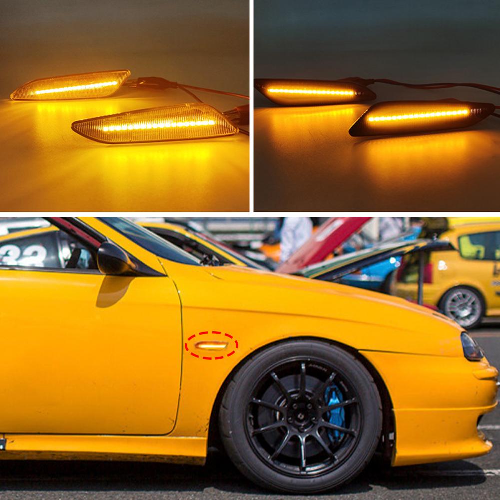 2 Stück Auto Sequentiell Blinkende LED Blinker Seitenmarkierungsleuchte Blinkerleuchte Für Alfa Romeo 147 156 Fiat Egea Tipo Lancia Delta Ypsilon 3