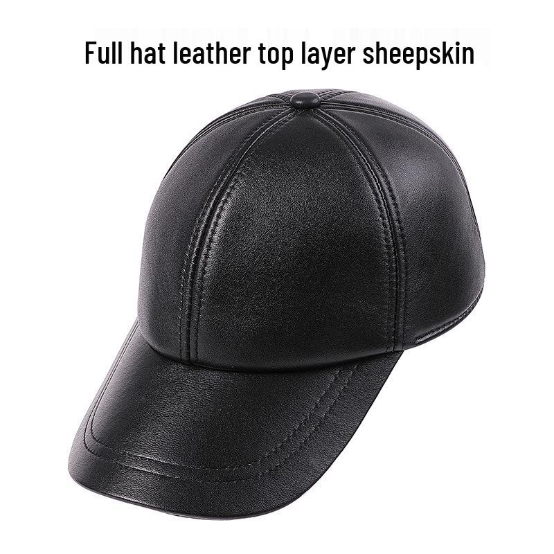 Men's Sheepskin Duckbill Cap - Adjustable Sun Protection for Large Heads, Perfect for Spring and Summer Outdoor Wear