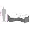 L shaped sofa with cushions grey polyrattan