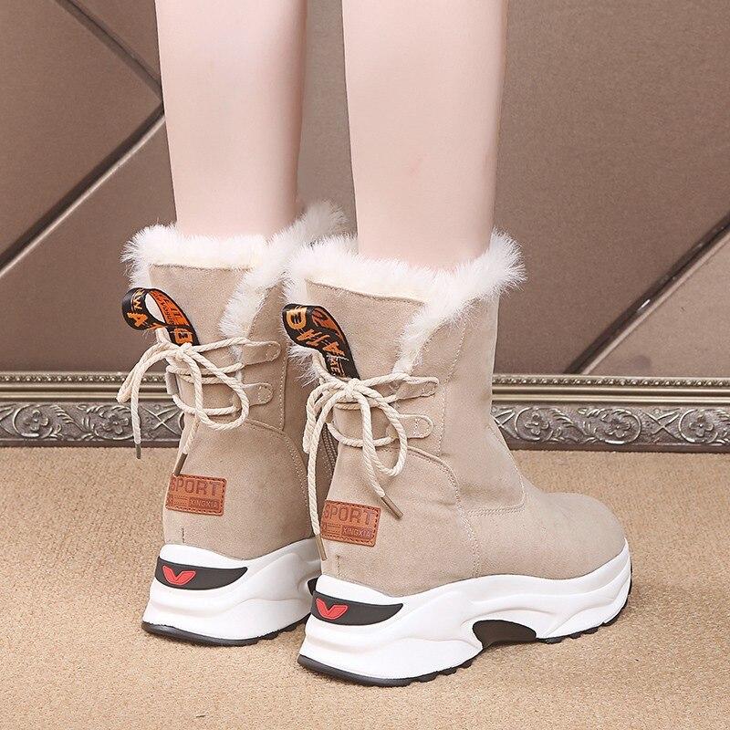 Botas de nieve antideslizantes para mujer, zapatos cálidos con lazo de felpa,  para invierno y exteriores, oferta, 1 par, B5|Botas de nieve| - AliExpress