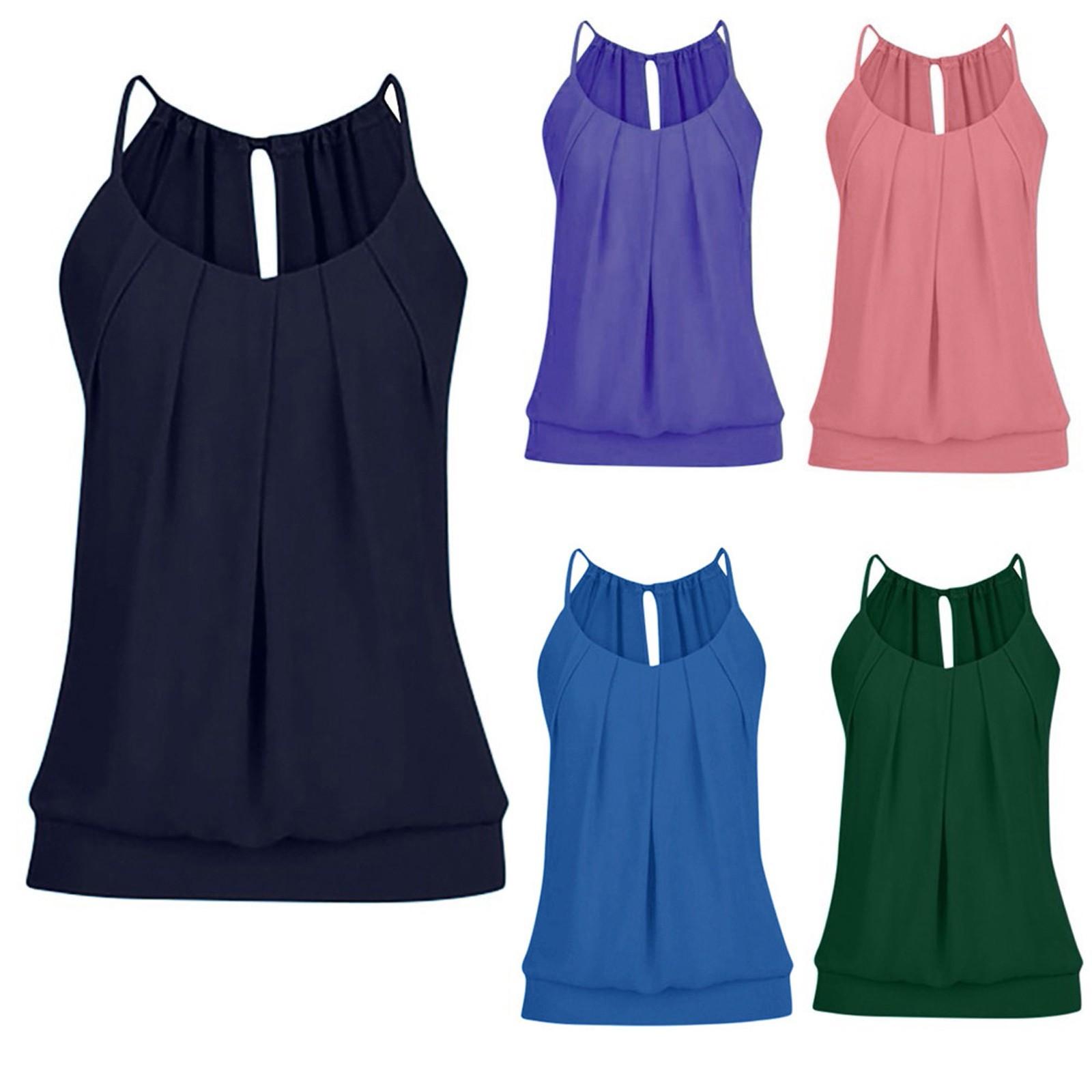 

Женские топы без рукавов с круглым вырезом и рюшами без бретелек