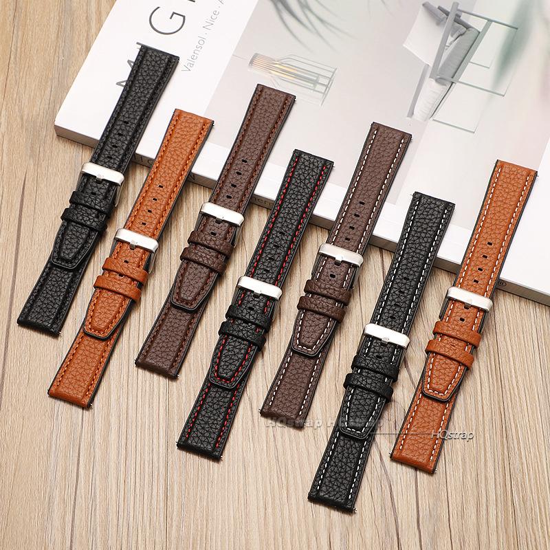 20mm 22mm Leather Watch Straps for Huawei Watch 4/3/GT3/2 Pro Watchband for Samsung for Amazfit GTR 4/GTS 4 47MM 42MM Bracelet