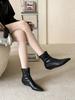 Autumn and winter new pointed wedge temperament thin French fashion sexy beautiful short boots