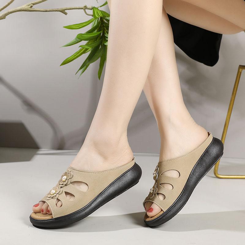 

Fashion Hollow Platform Women s Slippers and Ladies Sandals Outside Flower Shoes Cheap Liquidation Slides Korea Style 2025 Luxury Shoe 35