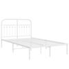 VidaXL Cadre de lit métal avec tête de lit blanc 120x200 cm, lit double, meuble de chambre à coucher, lit d'invité, lit, 376647