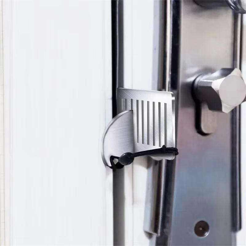 Blocco porta antifurto di sicurezza portatile da 8 cm in acciaio inossidabile, strumento di sicurezza sicuro per la privacy di casa, hotel, viaggi, blocco porta