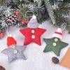 6pcs Christmas Knitted Hat Button Five-Pointed Star Christmas Tree Small Pendant Christmas Decoration Supplies