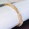 CMM Scintillante 3 file Baguette Cubic Zirconia Braccialetti da tennis da donna di fascia alta dorati argentati per abbigliamento da lavoro OL