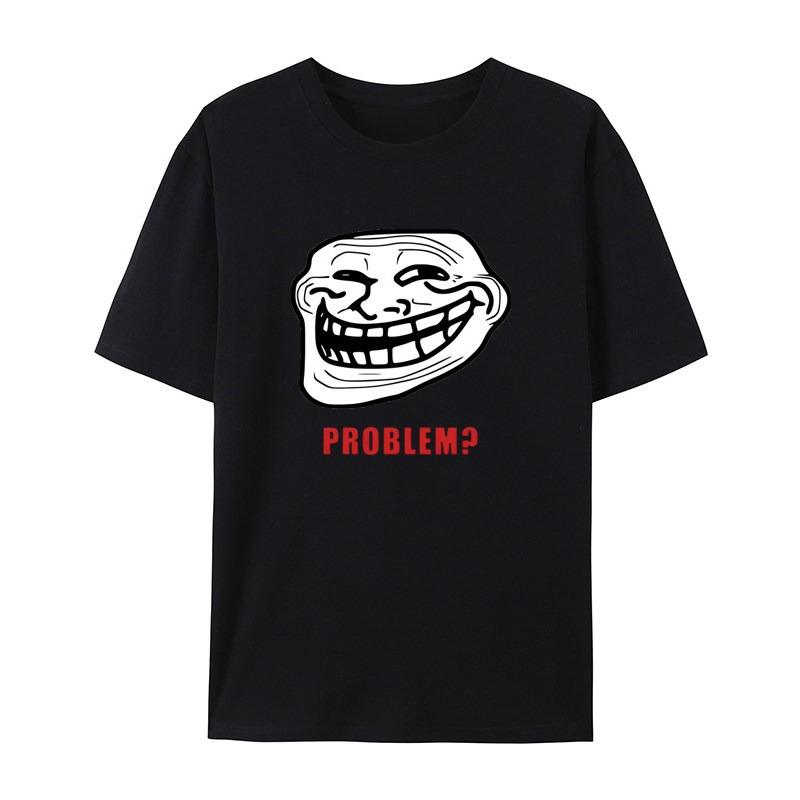 

TROLLFACE MEME RAGE Funny TROLL JOKE INTERNET White Casual TShirt Mens and Womens Luxury Brand Top S