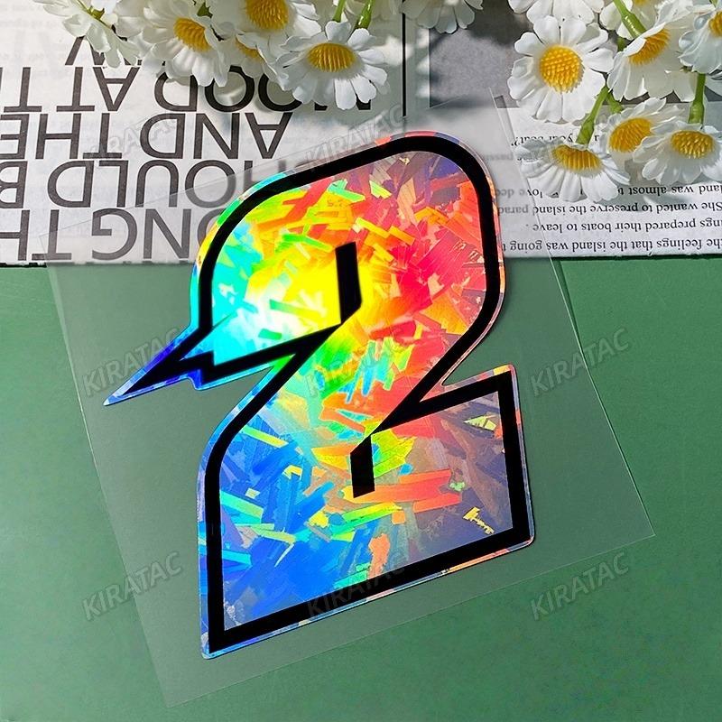 1PC 0to9 Arabic Numerals Holographic Carbon Motorcycle Stickers Waterproof for Motorbike Fairing Fuel Tank Scooter Vinyl Decals
