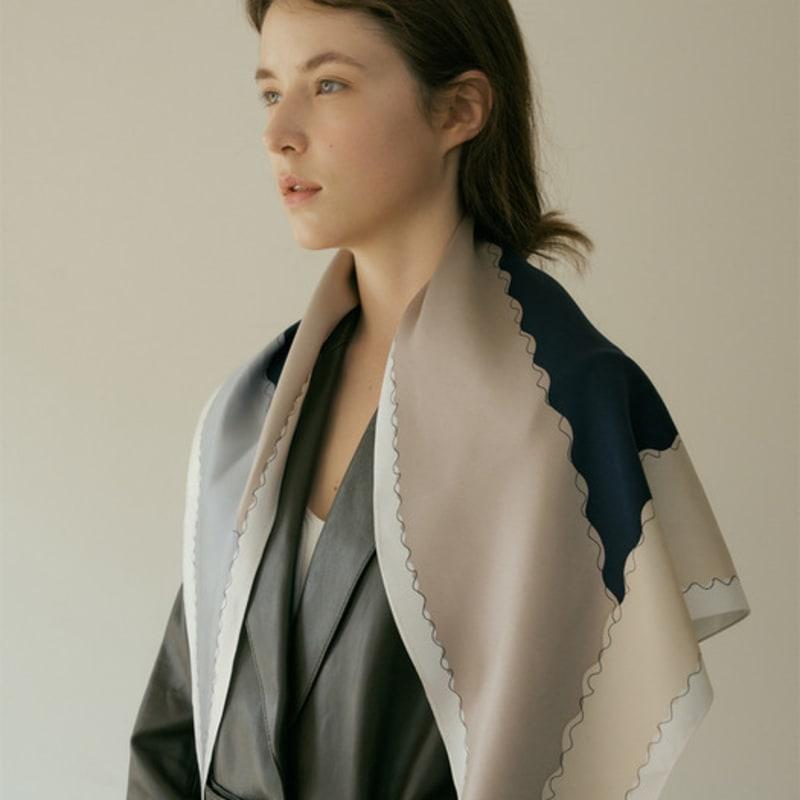 BB’DE SOLI’DE Elfo Silk Scarf - Navy Brown