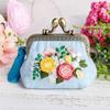 Floral Clasp Purse Embroidery Kit DIY Coin Purse with Pattern & Stitch Guide All-in-One Set for Adult Beginners Handmade Craft