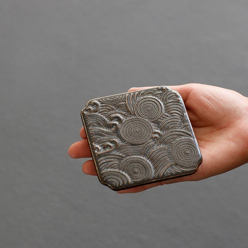 Ceramic Teacup Coaster Tea Ceremony Cup Holder Teapot Insulation Pad Japanese Zen Chinese Kung Fu Tea Trays Teaware Accessories