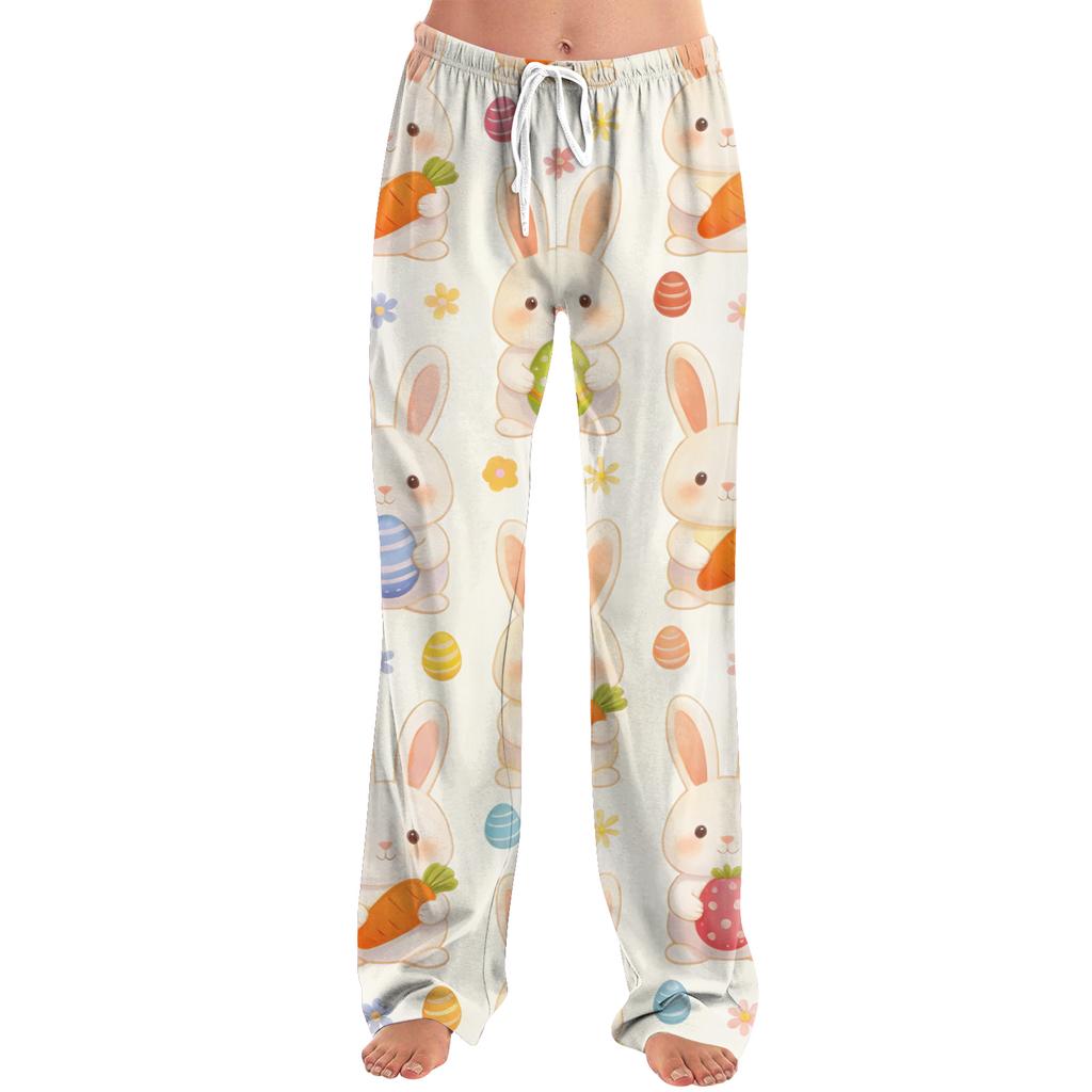 Modische lockere Freizeit-Hose für Damen mit Easter-Cartoon-Print