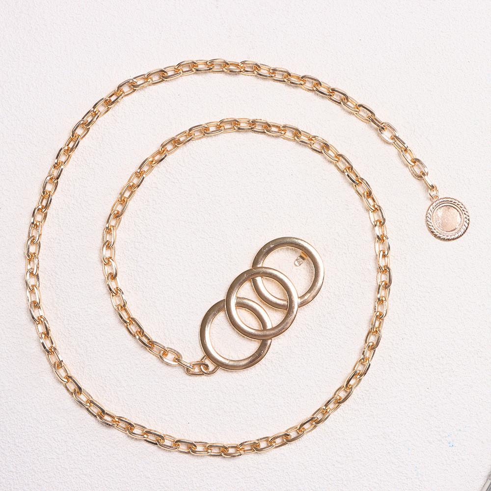 

Metal Waist Chain For Women Simple Circle Hollow Body Belt Summer Fashion Accessory