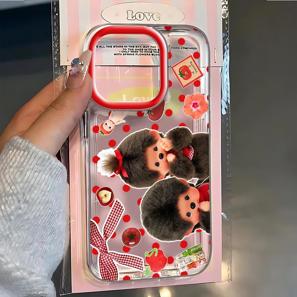 Ins Cute M-Monchhichis Phone Case For iPhone 17e 17 16 16e 15 14 13 12 11 Mini Pro Max X XR XSMax Air Plus Transparent Cover