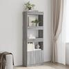 Highboard 63x33x180 Cm Grey Sonoma Wood Based Material