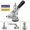 ELECQUEEN Professional Commercial Sankey Keg Couplers,"D" System/"S" System Brewing Keg Tap Coupler Beer Dispenser Bottling Head