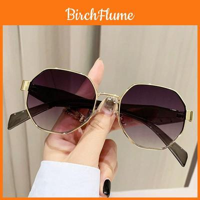 Harajuku Style Geometric Metal Sunglasses For Summer Beach And Travel