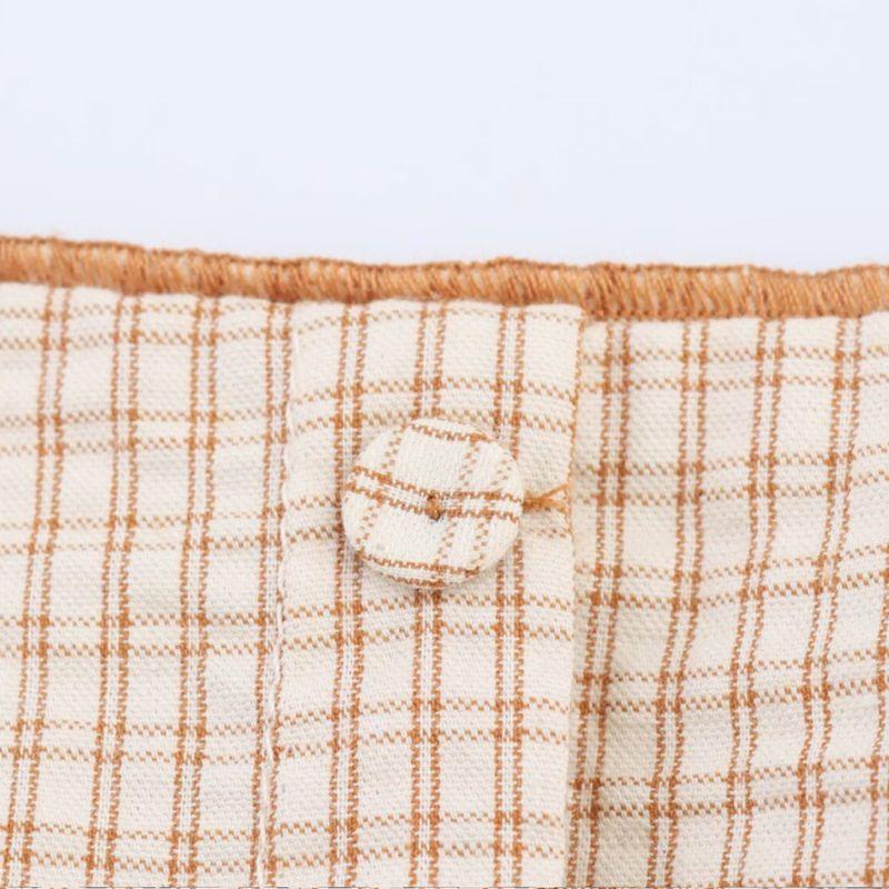 Kaslead New Women Clothes Western Style Laminated Decoration Plaid Top Skirt 5107009 5107400