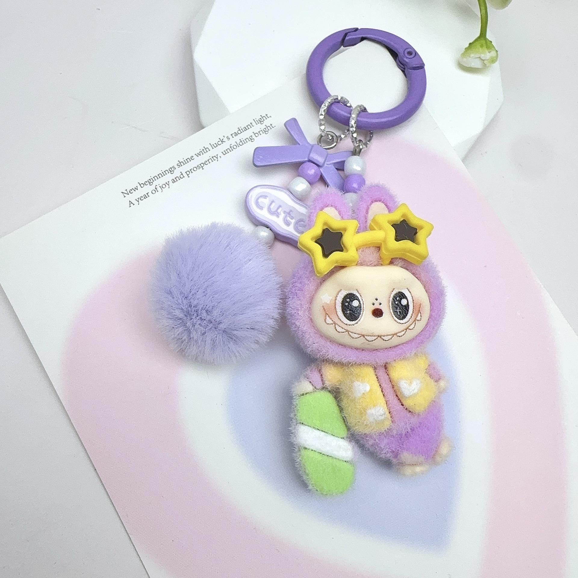 

Флокированная волновая доска для серфинга, брелок в виде кролика, сделай сам, ювелирное изделие, флокированная кукла, настольное маленькое украшение