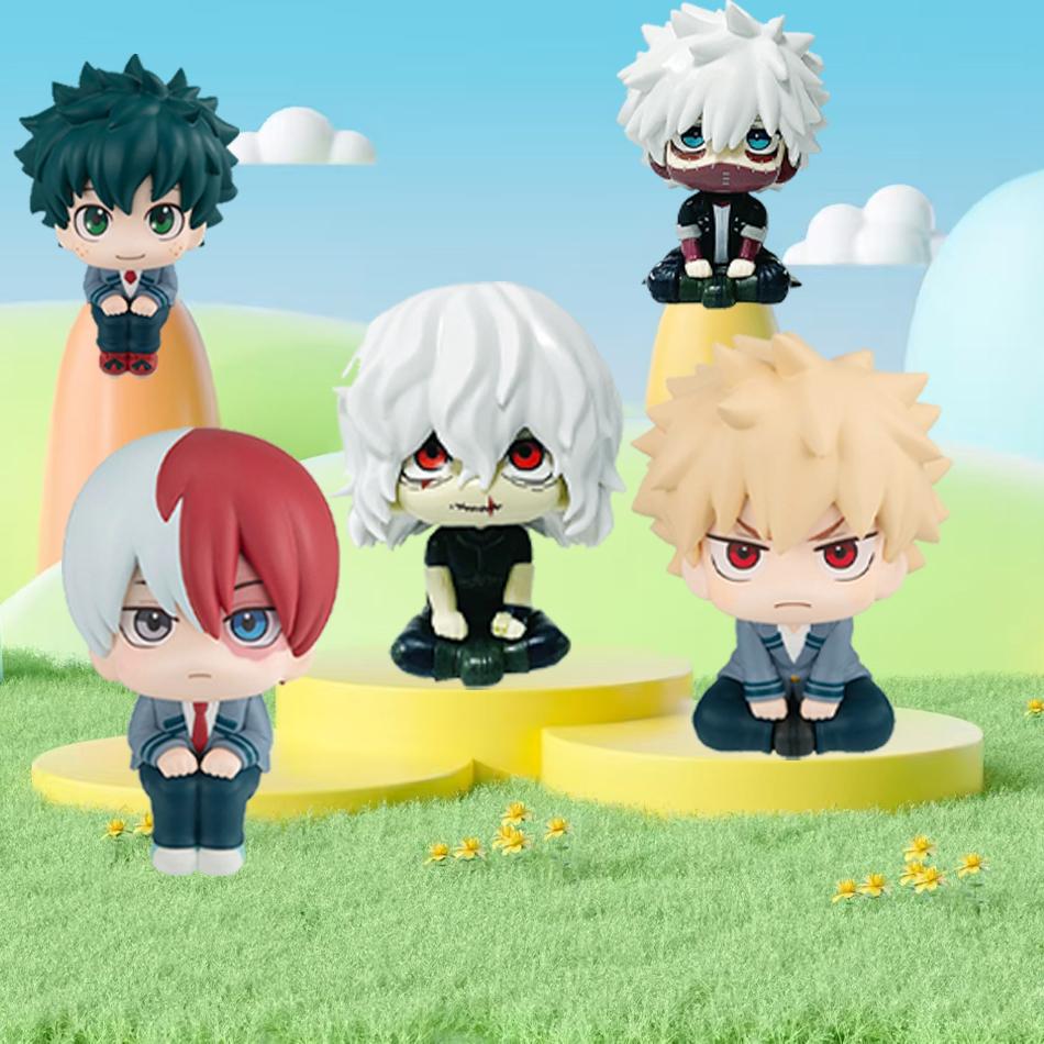 Anime-Figur Süße Midoriya Izuku Figur Bakugou Katsuki Action-Figur Nach oben schauende Figur Mini Süßes Spielzeug Sammlerpuppe Geschenke