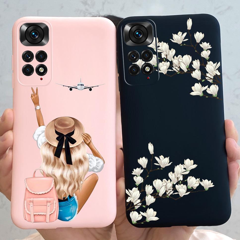New For Xiaomi Redmi Note 11 4G Case Cute Cartoon Soft Silicone Shockproof Cover For Redmi Note11 4G 2201117TG Bumper Phone Case