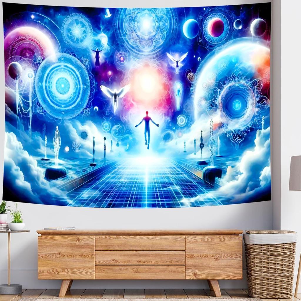 Delur Time Travel Tapestry Galaxy Meditation Universe Starry Sky Wall Hanging Tapestry Milky Way Outer Space Abstract Psychedeli
