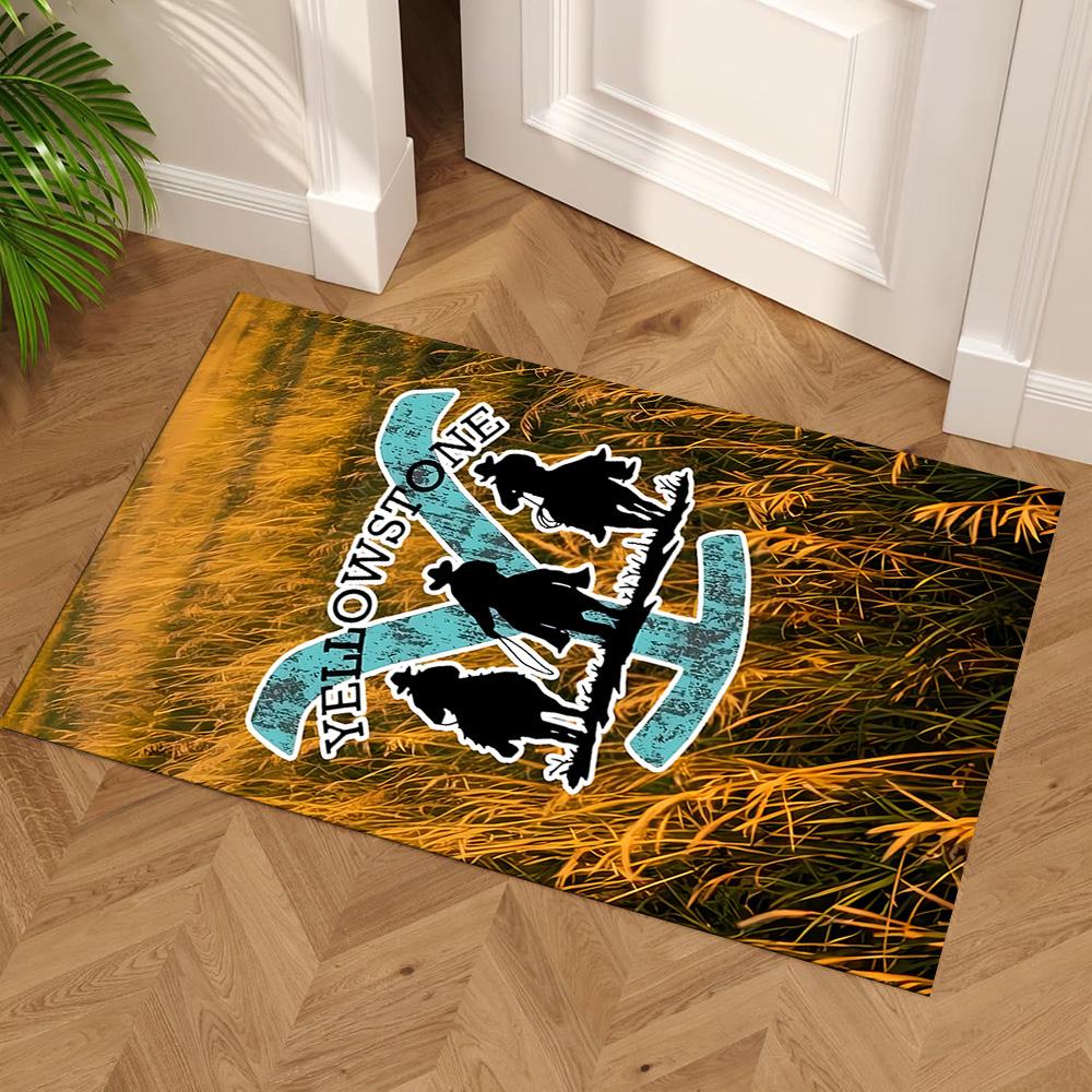Yellowstone Western Adventure Floor Rug Office Rug Suitable for Living Rooms Entryway Outdoor Study Room Anti-slip Rug Decorate Offices