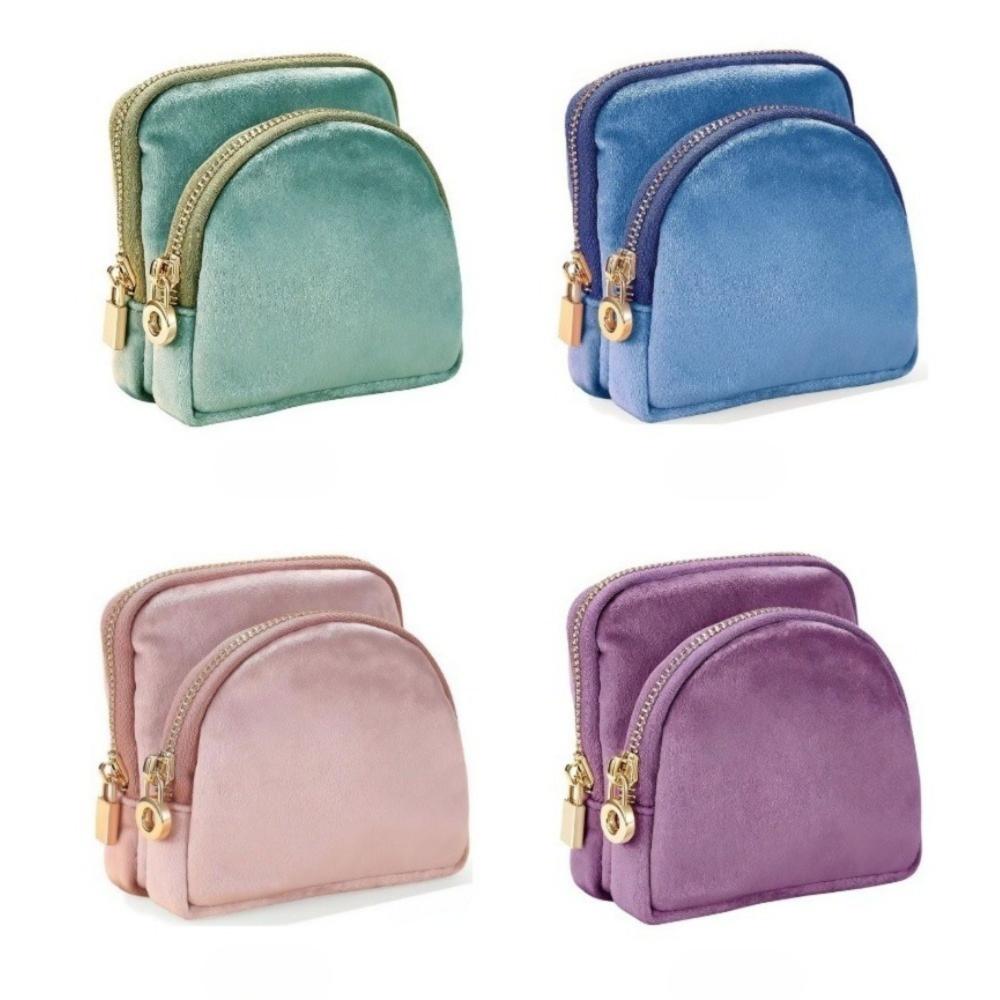 Soft Velvet Travel Jewelry Case Slim Size Detachable Jewelry Organizer Partition Jewelry Bag