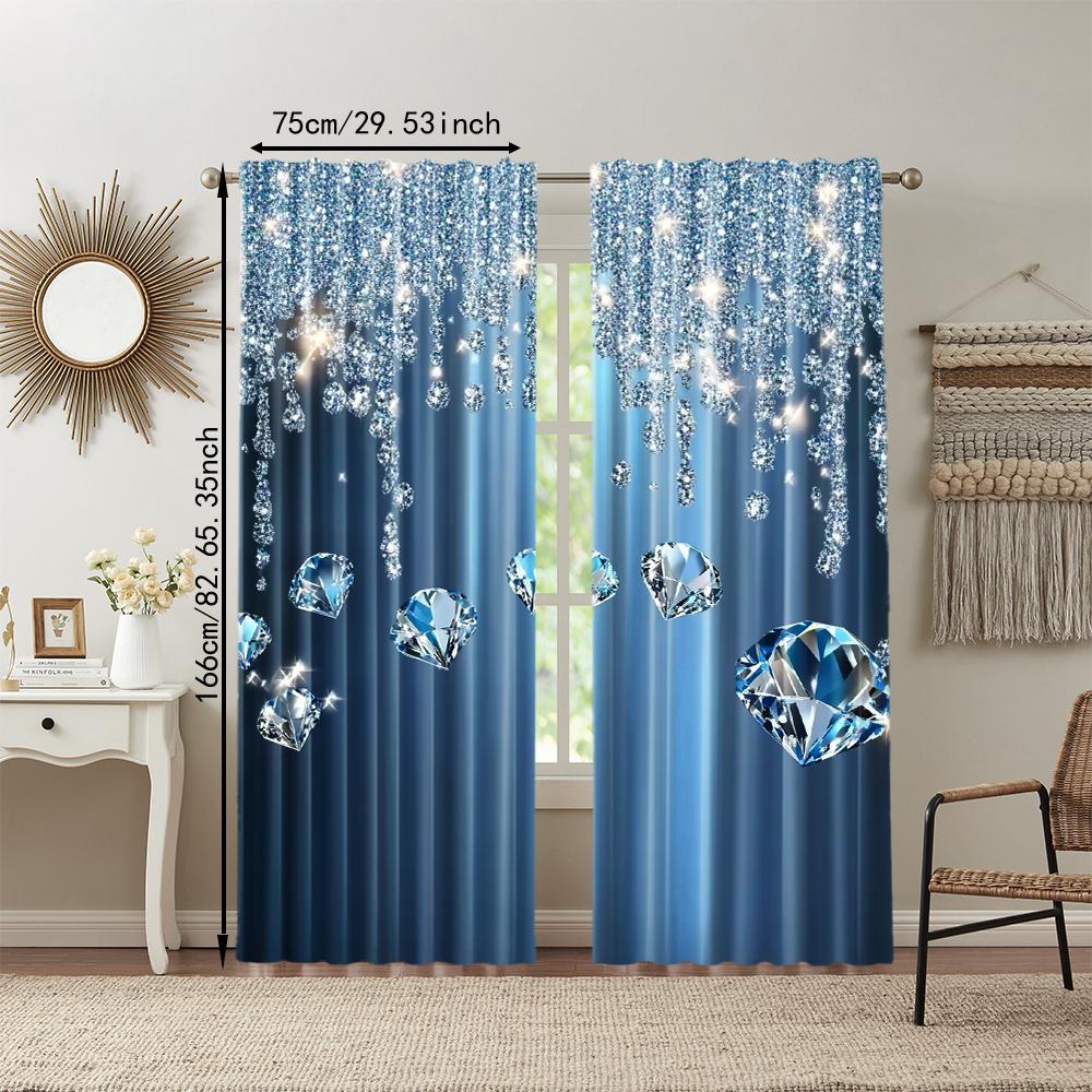 2Pcs Abstract Printed Window Curtain For Bedroom Office Kitchen Living Room And Study With Rod Hole Window Treatment