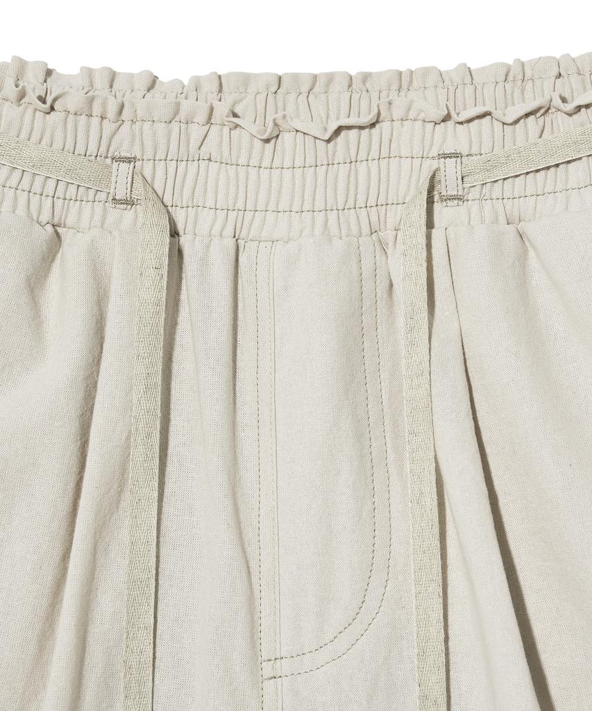 DIAMOND LAYLA Linen Cotton Waist Band Wide Pants P17
