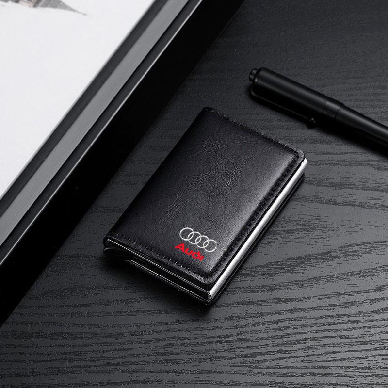1Pcs ID Credit Card Holder Mini RFID Wallet Automatic Pop Up Bank Card Case For Audi A4L A6L A3 A4 TT Q3 Q5 Q7 A5 A7 S3 S4 S5 S6 S8 RS3 RS4 RS5 RS6