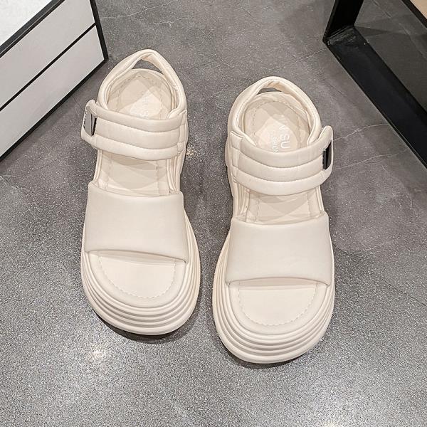 Fashion Clogs With Heel Female Sandal Increasing Height 2025 Summer Muffins shoe Sale Of Women's Shoes Thick Girls Rhinestone Flat Gladi