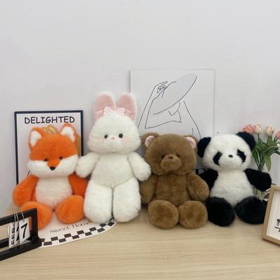 Cute Bear Rabbit Doll Plush Toy Black and White Panda Fox Doll Girl Company Soothing Doll