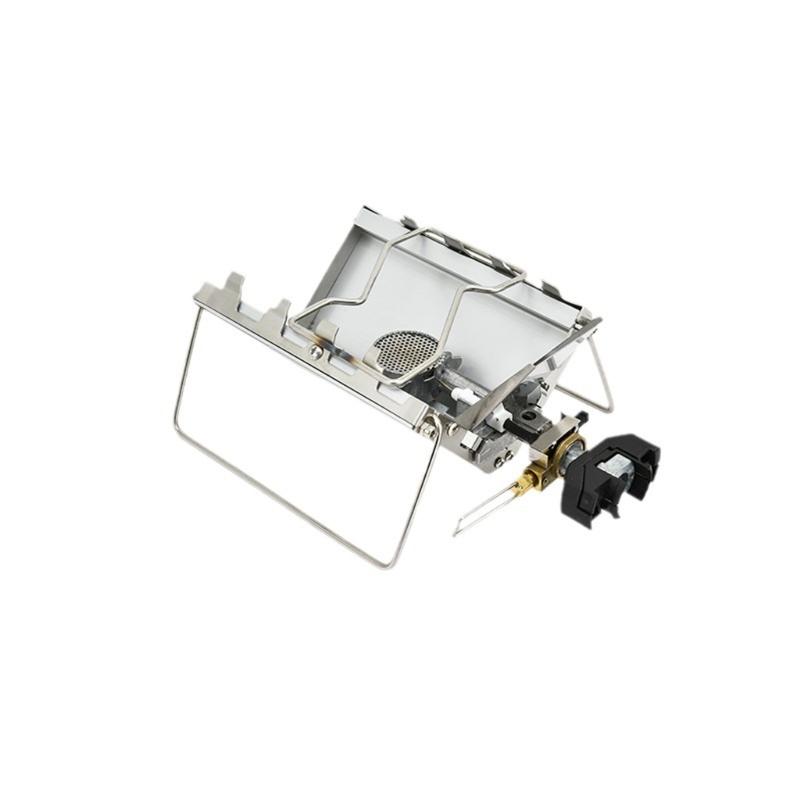 

Stainless Steel Windproofed Camp Stove Portables Folding Cassettes Stove for Hiking Backpacking 1