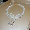 Summer Crystal Bow Necklace, Dongdaemun Niche Luxury Clavicle Chain, Elegant and Versatile Accessory