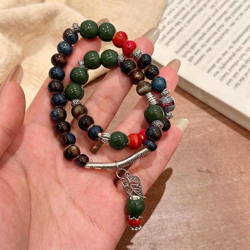 Ceramic Bracelet Chinese Retro Beaded Bracelet Boho Style Fashion Accessories