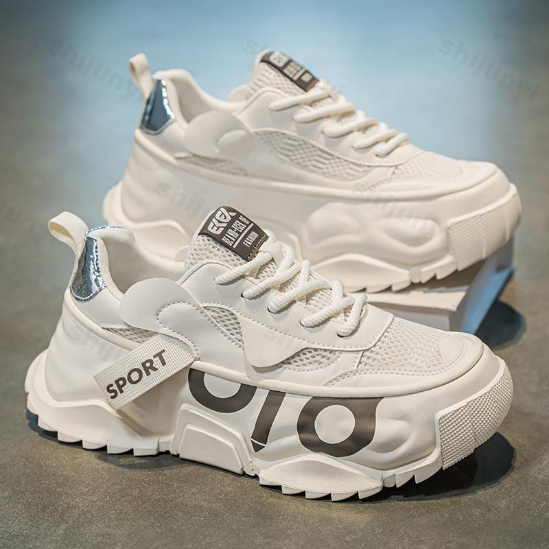 Fashion Chunky Mens Sneakers Designer Sport Shoes Fashion Breathable Casual Leather Fabric Height Increased Platform Shoes Zapatillas