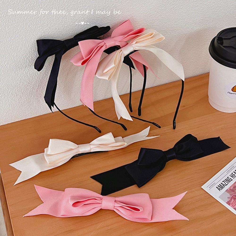 

Бантовый узел Однотонный головной убор Бант Резинка для волос Аксессуары для волос Женский обруч для волос Заколка для волос в корейском стиле