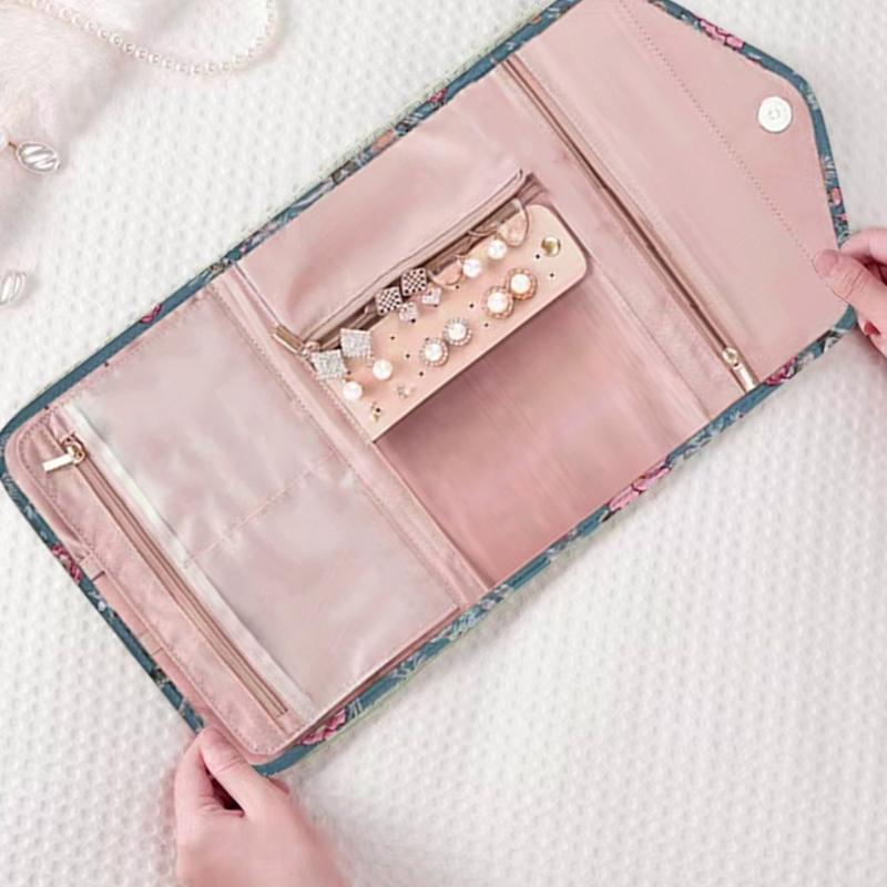 Personalized Small Jewelry Bag Convenient Jewellery Organizer with Dividers Elegant Earrings Necklaces Holder for Women